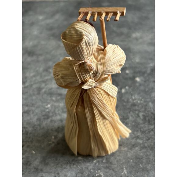 3 Vtg Corn Husk Doll, Folk Art 6” Figures - Picture 13 of 14